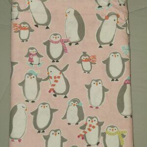 Pottery Barn Kids Flannel Penguin Twin Bed Sheet Set